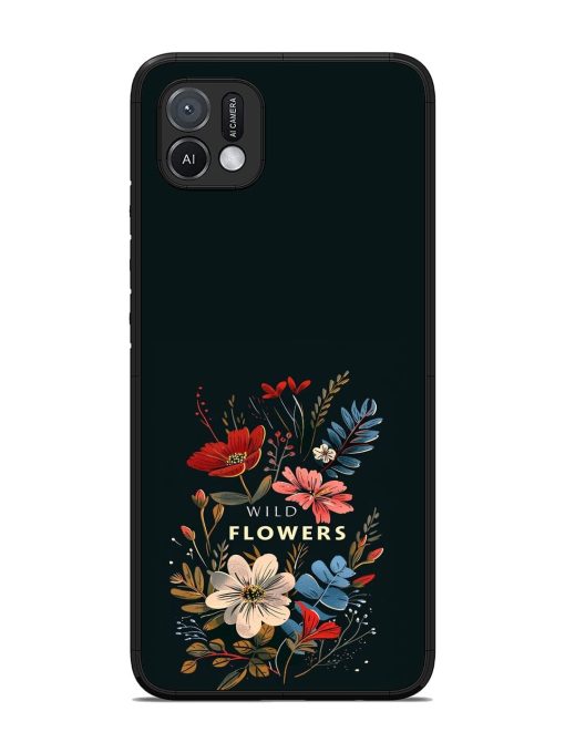 Dark Floral Glossy Soft Edge Case for Oppo A16K