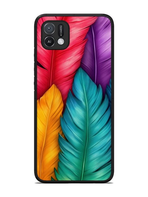 Rainbow Feathers Glossy Soft Edge Case for Oppo A16K