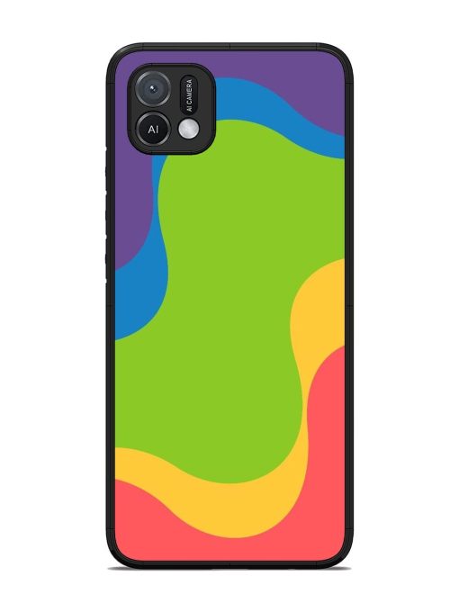 Wavy Rainbow Wonderland Glossy Soft Edge Case for Oppo A16K