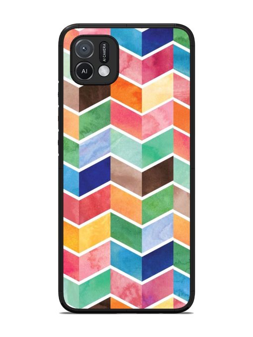 Watercolor Chevron Whimsy Glossy Soft Edge Case for Oppo A16K