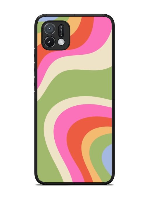 Wavy Rainbow Wonderland Glossy Soft Edge Case for Oppo A16K