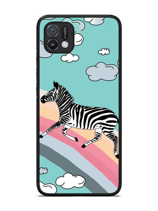 Zebra On A Rainbow Glossy Soft Edge Case for Oppo A16K