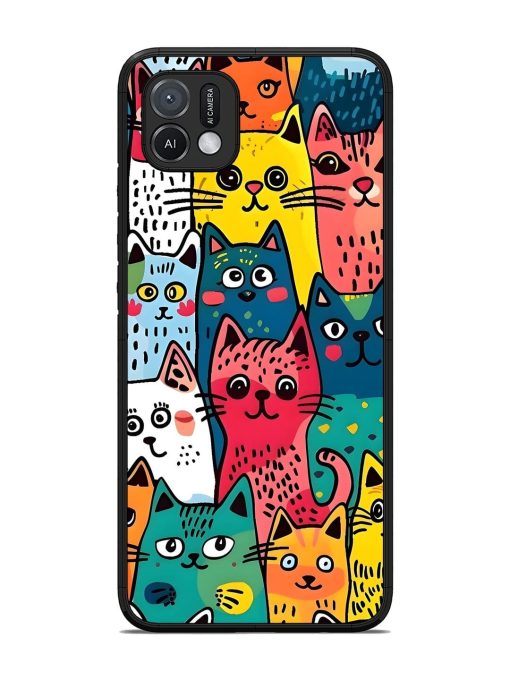 Feline Frenzy Glossy Soft Edge Case for Oppo A16K