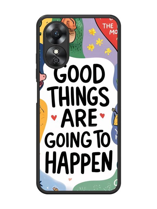 Uplifting Scribbles Glossy Soft Edge Case for Oppo A17 Chachhi