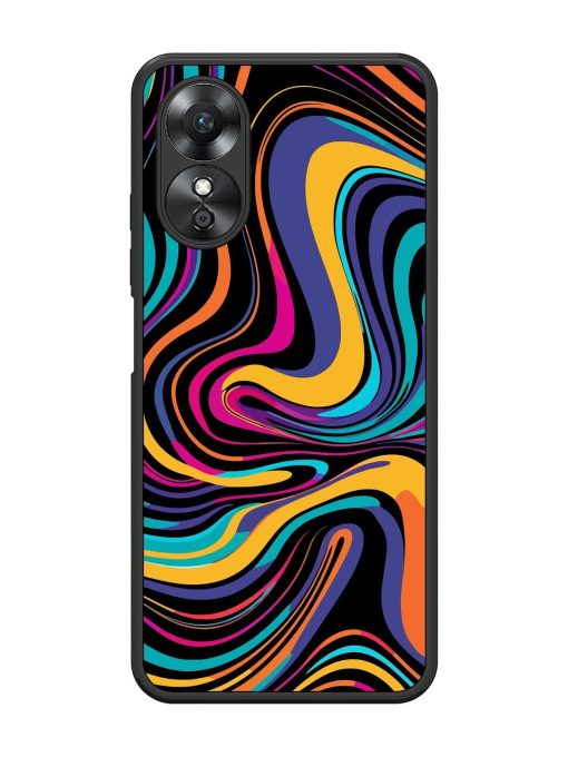 Psychedelic Swirl Glossy Soft Edge Case for Oppo A17 Chachhi