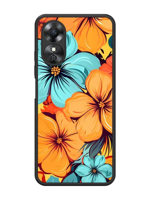 Tropical Bloom Glossy Soft Edge Case for Oppo A17 Chachhi