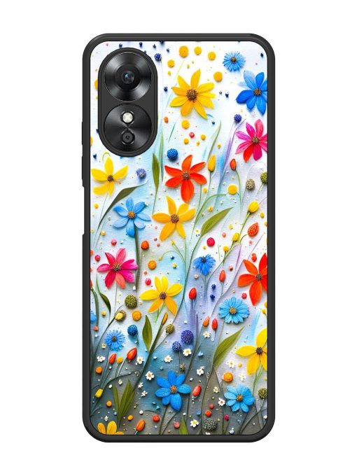 Vibrant Floral Glossy Soft Edge Case for Oppo A17