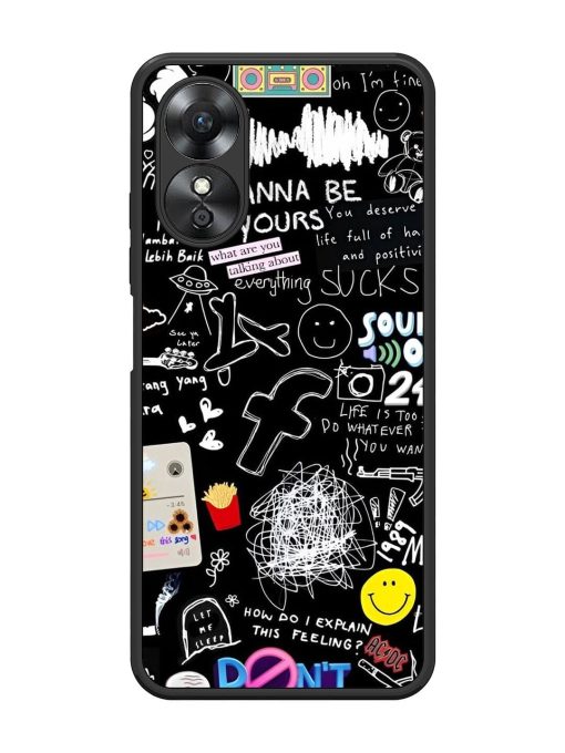 Doodle Diary Glossy Soft Edge Case for Oppo A17 Chachhi