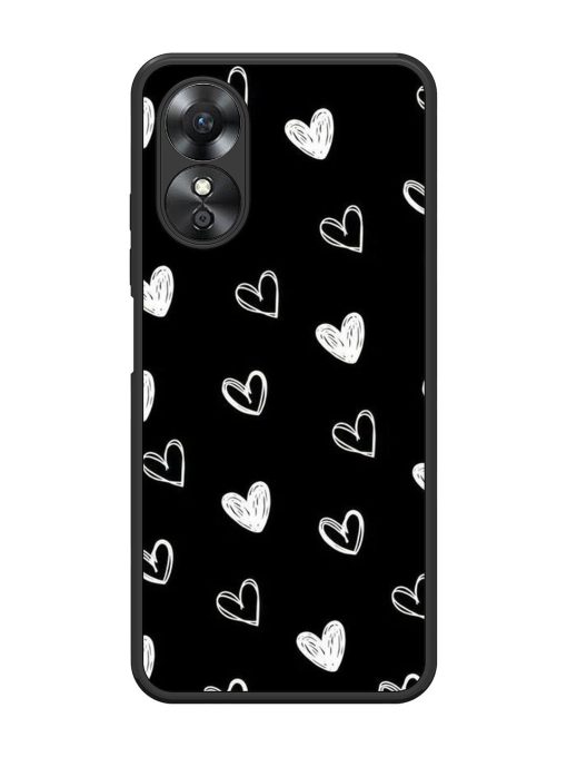 Scattered Hearts Glossy Soft Edge Case for Oppo A17 Chachhi