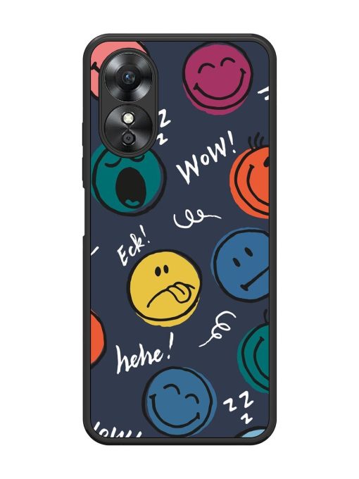 Emoticon Parade Glossy Soft Edge Case for Oppo A17 Chachhi