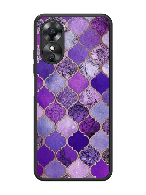 Purple Mosaic Magic Glossy Soft Edge Case for Oppo A17 Chachhi