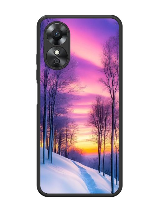 Winter'S Purple Haze Glossy Soft Edge Case for Oppo A17 Chachhi