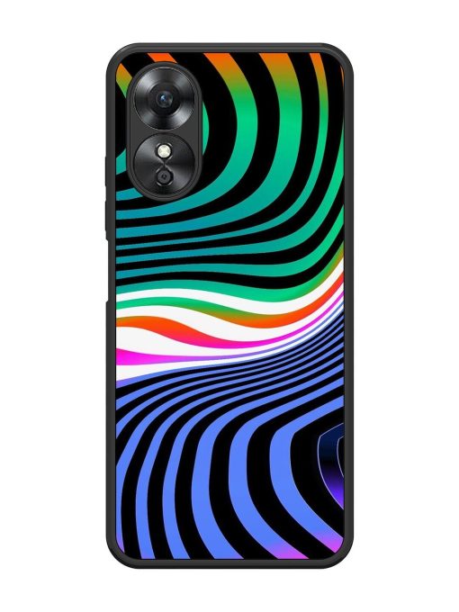 Psychedelic Waves Glossy Soft Edge Case for Oppo A17 Chachhi