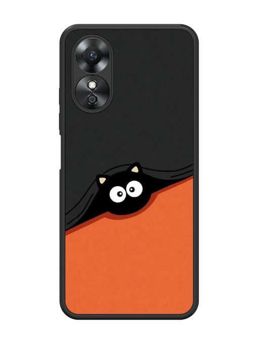 Peek-A-Boo Kitty Glossy Soft Edge Case for Oppo A17 Chachhi