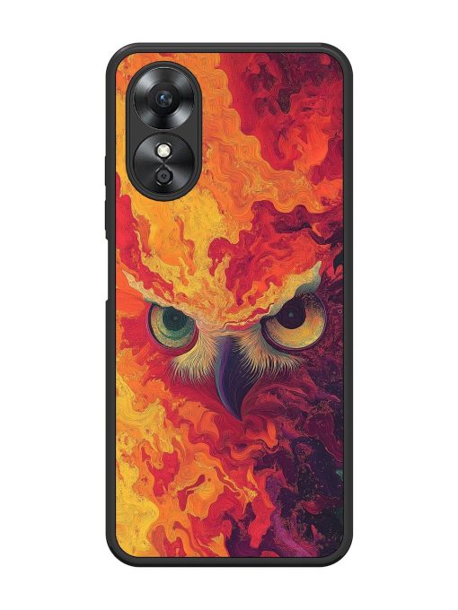 Fiery Owl Glossy Soft Edge Case for Oppo A17