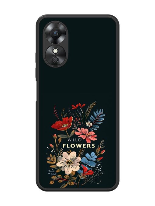 Dark Floral Glossy Soft Edge Case for Oppo A17 Chachhi