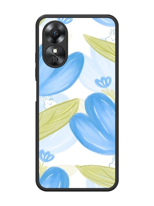 Bunny'S Blue Garden Glossy Soft Edge Case for Oppo A17 Chachhi