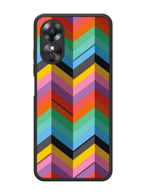 Colorful Zigzag Glossy Soft Edge Case for Oppo A17 Chachhi