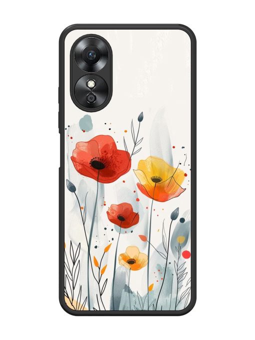 Poppy Fields Glossy Soft Edge Case for Oppo A17 Chachhi