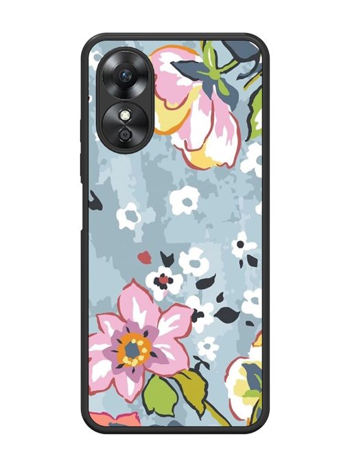 Floral Fantasy Glossy Soft Edge Case for Oppo A17