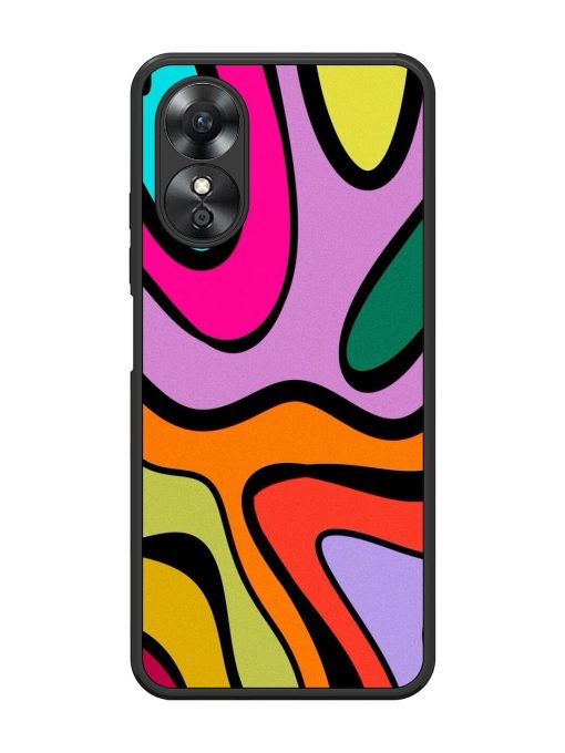 Groovy Swirls Glossy Soft Edge Case for Oppo A17 Chachhi