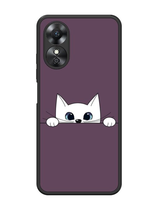 Peek-A-Boo Kitty Glossy Soft Edge Case for Oppo A17 Chachhi