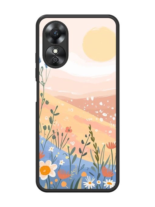 Golden Hour Blooms Glossy Soft Edge Case for Oppo A17 Chachhi