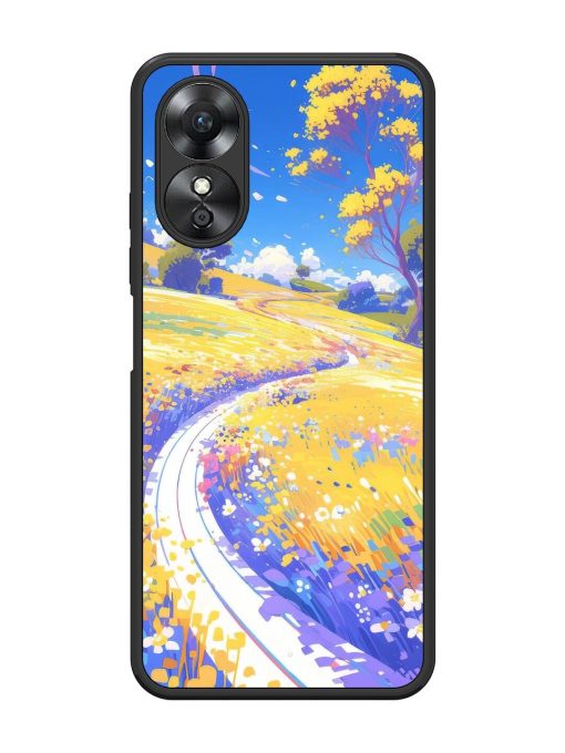 Vibrant Spring Meadow Glossy Soft Edge Case for Oppo A17 Chachhi