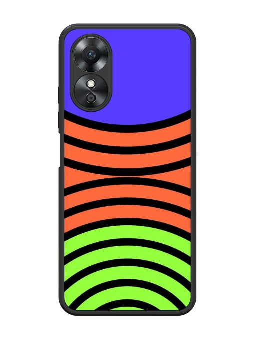 Psychedelic Stripe Symphony Glossy Soft Edge Case for Oppo A17 Chachhi