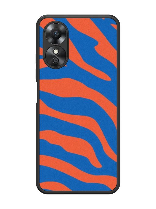 Zebra Stripes In Blue And Orange Glossy Soft Edge Case for Oppo A17 Chachhi