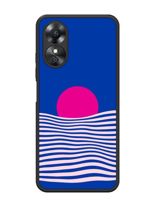 Pink Sunset Over Blue Waves Glossy Soft Edge Case for Oppo A17 Chachhi