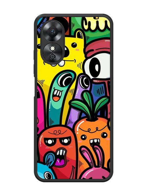 Whimsical Doodle Chaos Glossy Soft Edge Case for Oppo A17 Chachhi