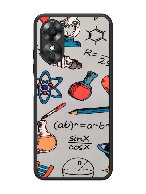 Science Doodle Delight Glossy Soft Edge Case for Oppo A17 Chachhi