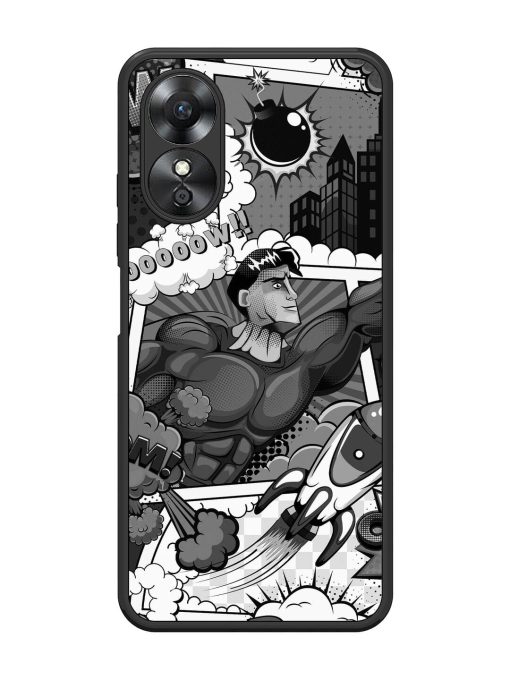 Comic Book Chaos Glossy Soft Edge Case for Oppo A17 Chachhi