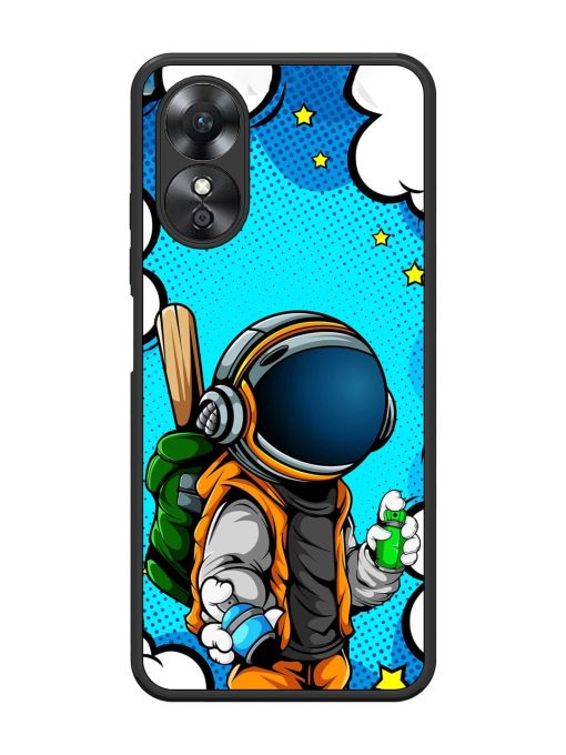 Space Graffiti Artist Glossy Soft Edge Case for Oppo A17 Chachhi