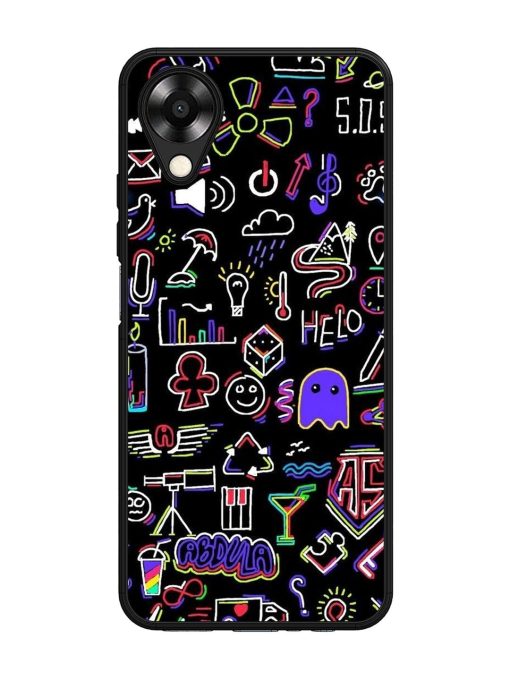 Neon Doodle Glossy Soft Edge Case for Oppo A17K Chachhi