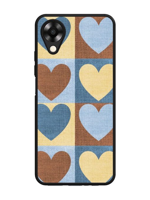 Hearts On Canvas Glossy Soft Edge Case for Oppo A17K Chachhi