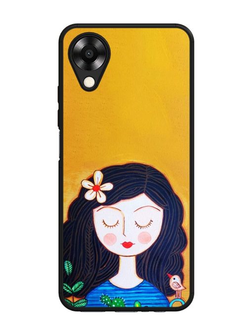 Girl Illustration Glossy Soft Edge Case for Oppo A17K Chachhi