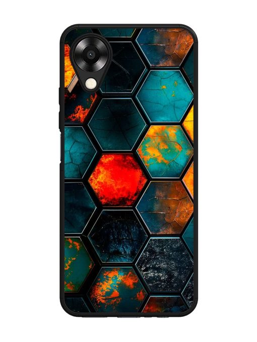 Hexagon Hive Glossy Soft Edge Case for Oppo A17K Chachhi