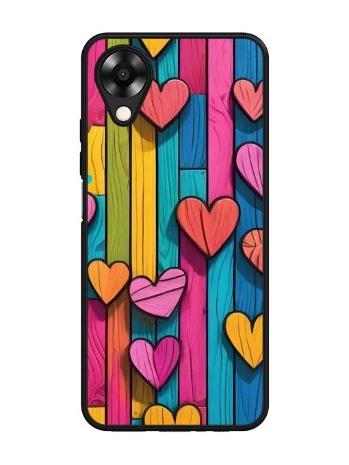 Rainbow Of Hearts Glossy Soft Edge Case for Oppo A17K Chachhi