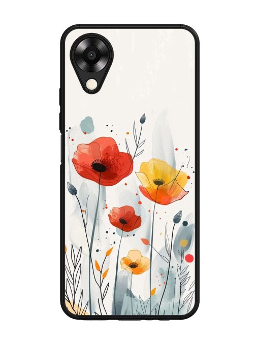 Poppy Fields Glossy Soft Edge Case for Oppo A17K Chachhi