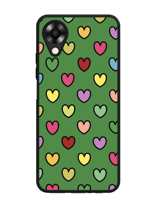 Rainbow Heart Parade Glossy Soft Edge Case for Oppo A17K Chachhi