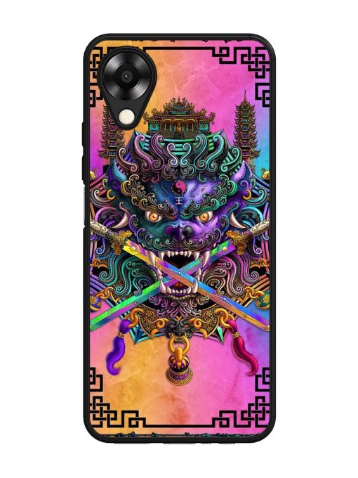 Psychedelic Fu Dog Tapestry Glossy Soft Edge Case for Oppo A17K Chachhi