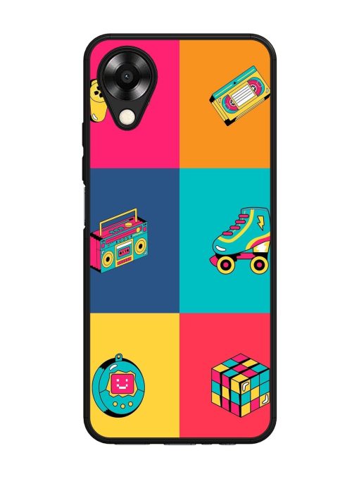 90S Throwback Grid Glossy Soft Edge Case for Oppo A17K Chachhi