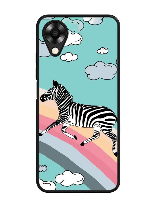 Zebra On A Rainbow Glossy Soft Edge Case for Oppo A17K Chachhi