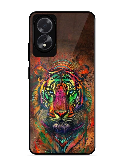 Cosmic Tiger Glossy Soft Edge Case for Oppo A18 Chachhi