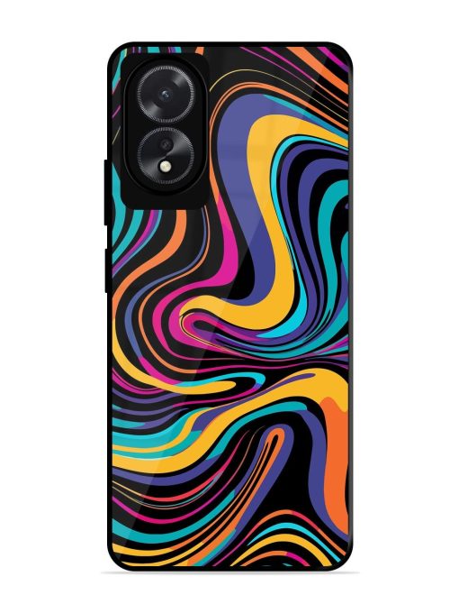 Psychedelic Swirl Glossy Soft Edge Case for Oppo A18 Chachhi