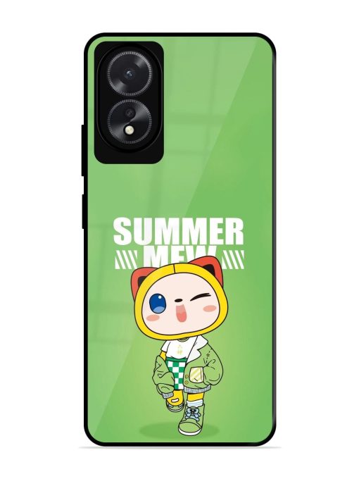 Purrfect Summer Glossy Soft Edge Case for Oppo A18 Chachhi