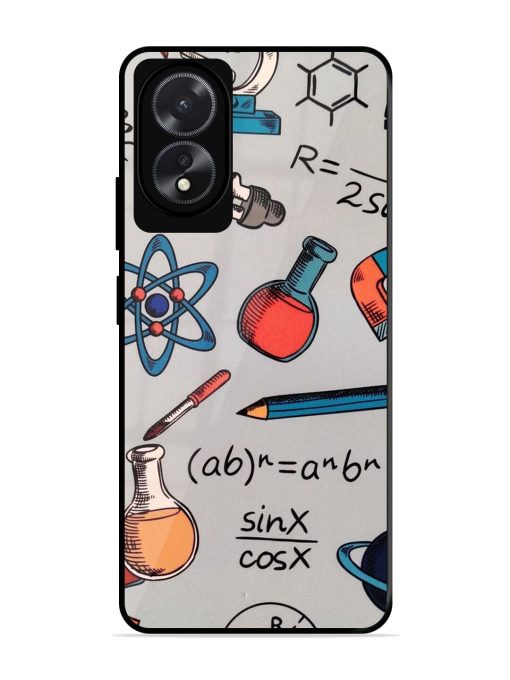 Science Doodle Glossy Soft Edge Case for Oppo A18 Chachhi