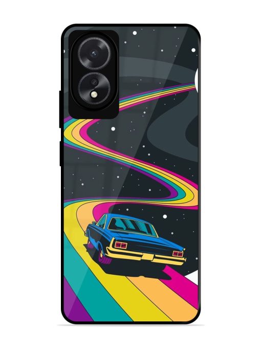 Rainbow Road Glossy Soft Edge Case for Oppo A18 Chachhi